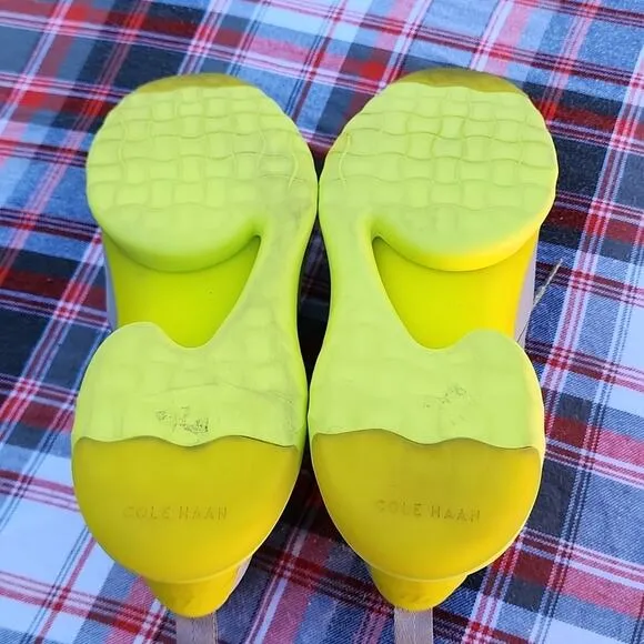 COLE HAAN WING TIP 3ZERO GRAND YELLOW GREY DERBY'S 💛 MENS SIZE 9.0 AWESOME 👌