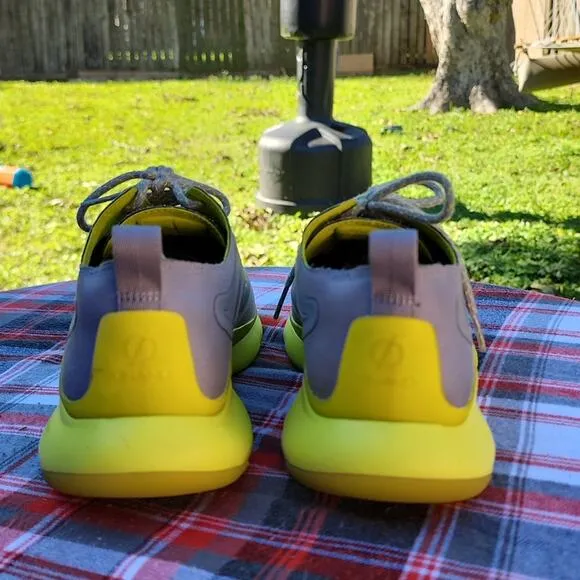 COLE HAAN WING TIP 3ZERO GRAND YELLOW GREY DERBY'S 💛 MENS SIZE 9.0 AWESOME 👌