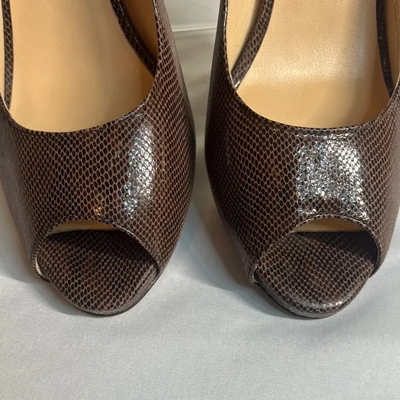 Cole Haan Women's Brown Peep Toe Pumps