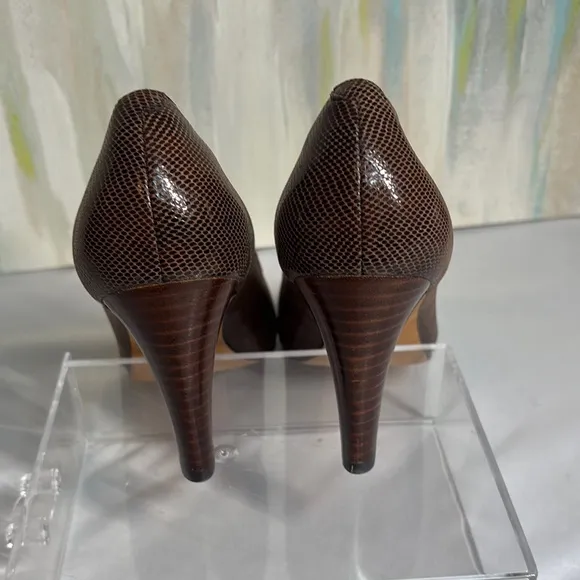 Cole Haan Women's Brown Peep Toe Pumps
