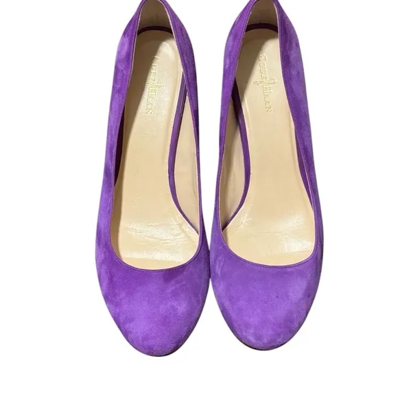 Cole Haan Women's Purple Suede Pumps Wedges Size 8B