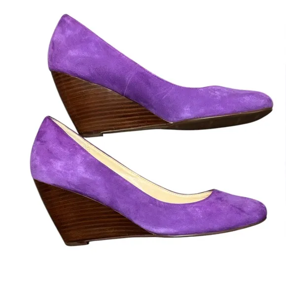 Cole Haan Women's Purple Suede Pumps Wedges Size 8B