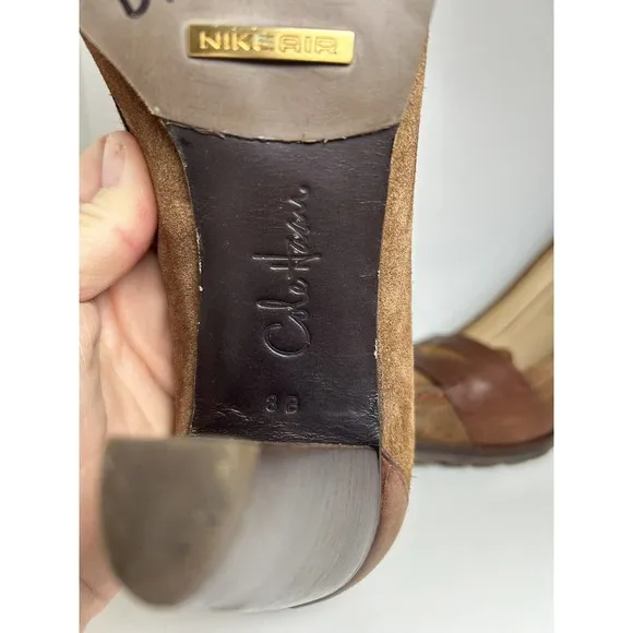 Cole Haan women's shoes Tan And Brown Leather pumps Air soles size 8B