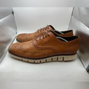 Cole Haan Zerogrand Wingtip Men's Brown Leather Dress Shoes size 12