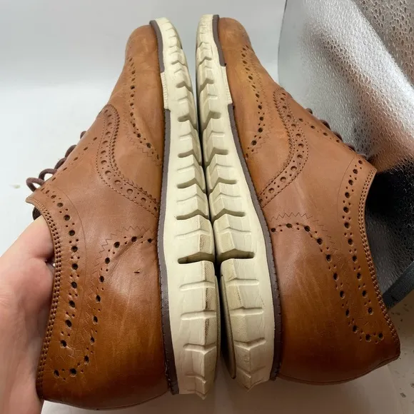 Cole Haan Zerogrand Wingtip Men's Brown Leather Dress Shoes size 12