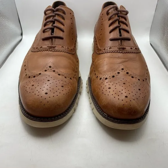 Cole Haan Zerogrand Wingtip Men's Brown Leather Dress Shoes size 12