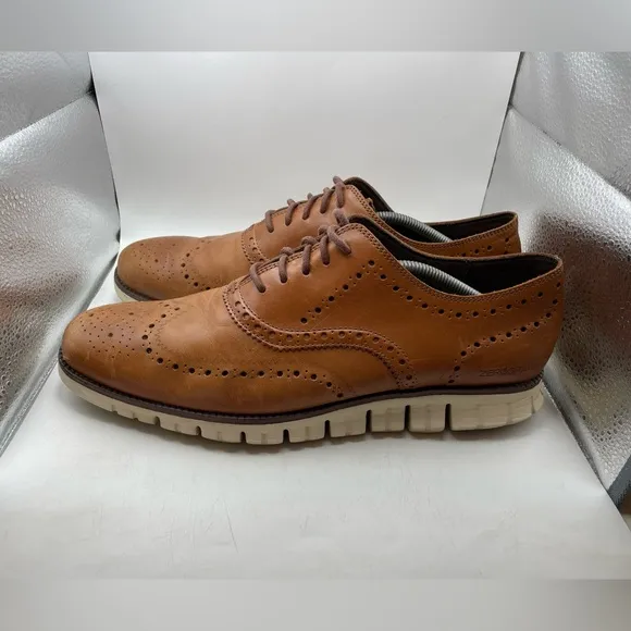Cole Haan Zerogrand Wingtip Men's Brown Leather Dress Shoes size 12