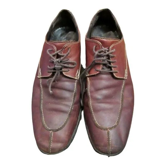 Cole Haan Mens Brown Mahogany Leather Lace-Up Oxford Tie Shoes Sz 9.5M