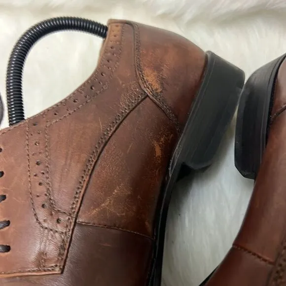 Collection by Michael Strahan Brown Leather Dress Shoes Size 10 B27
