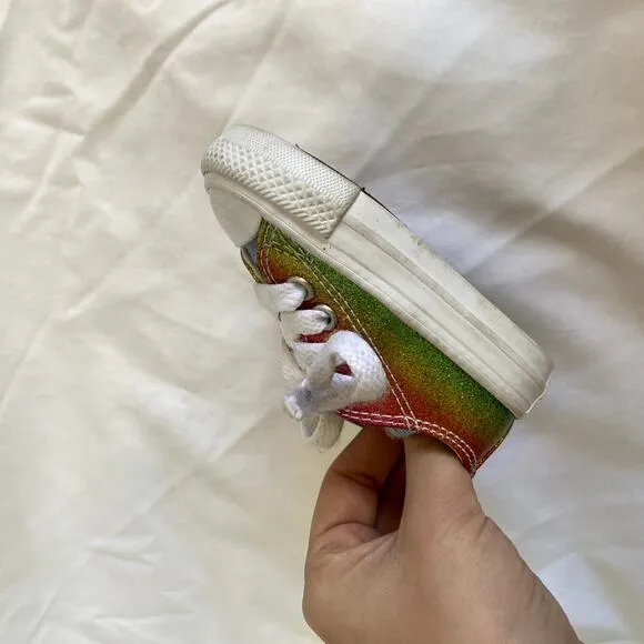 Converse 2 toddler rainbow ombre glitter shoes