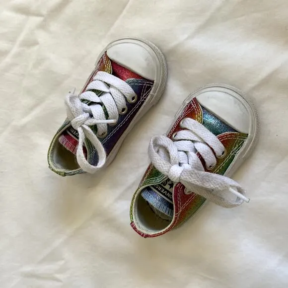 Converse 2 toddler rainbow ombre glitter shoes