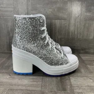 Converse 70 De Luxe Heel High Pride Proud Women's size 9.5 Silver Glitter Shoes