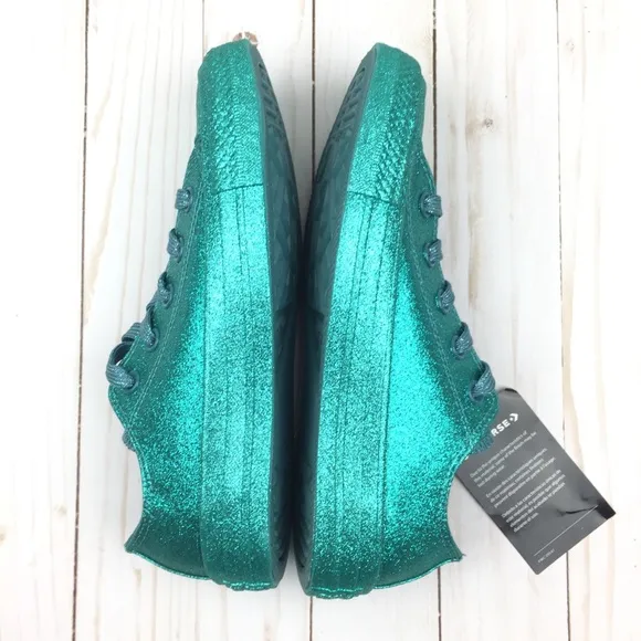 Converse Brittany Blue Monochrome Sneakers Glitter Green Sparkle Glitter Shrek