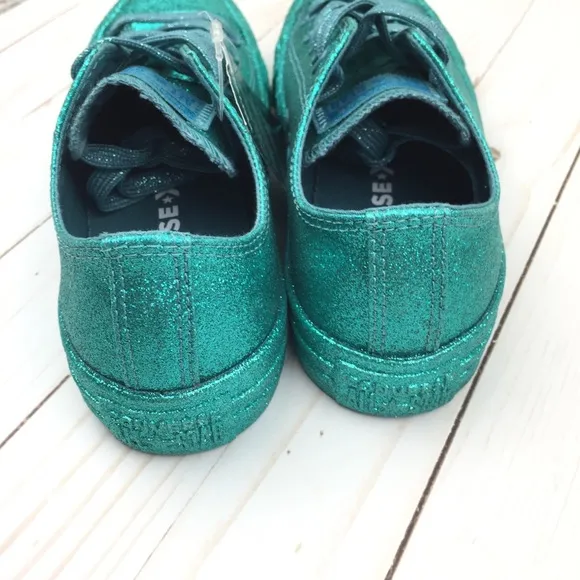 Converse Brittany Blue Monochrome Sneakers Glitter Green Sparkle Glitter Shrek