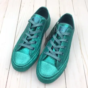 Converse Brittany Blue Monochrome Sneakers Glitter Green Sparkle Glitter Shrek