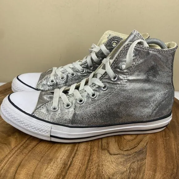 Converse Chuck Taylor All Star Gun Metal Womens Silver Size 9 High Top Shoes