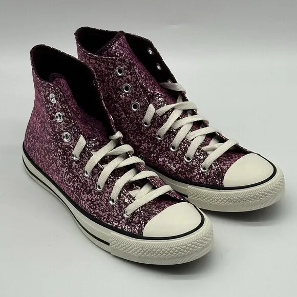 Converse Chuck Taylor All Star Hi Top Glitter Orchid Abyss Women's Size 6.5 NIB
