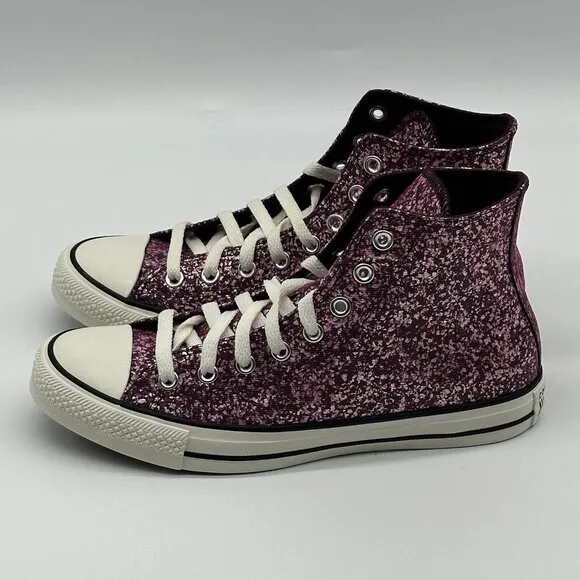 Converse Chuck Taylor All Star Hi Top Glitter Orchid Abyss Women's Size 6.5 NIB