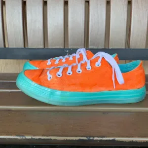 Converse Chuck Taylor All Star Painted Orange Turquoise Sole Size 9