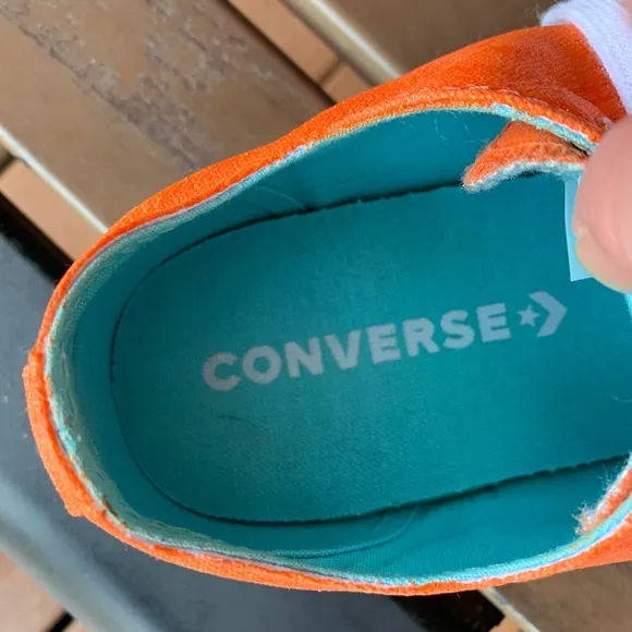 Converse Chuck Taylor All Star Painted Orange Turquoise Sole Size 9