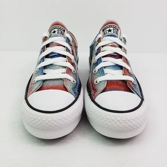 Converse CTAS Eva Lift OX Girls Size 4.5Y Glitter Lace Up Low Sneaker Shoes