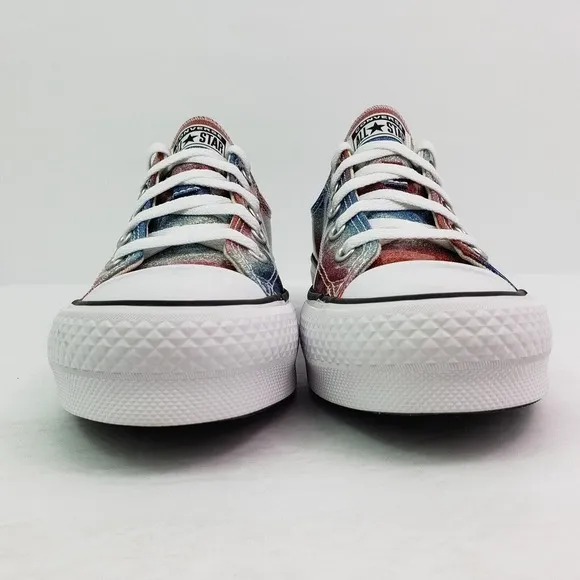 Converse CTAS Eva Lift OX Girls Size 4.5Y Glitter Lace Up Low Sneaker Shoes