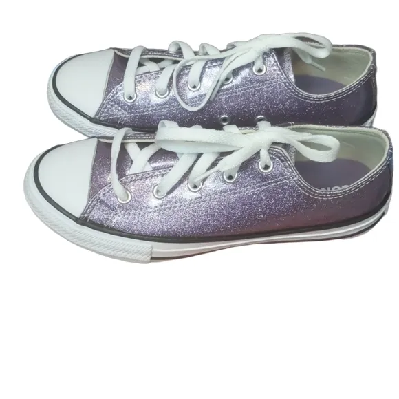 Converse juniors purple glitter shoes size 3