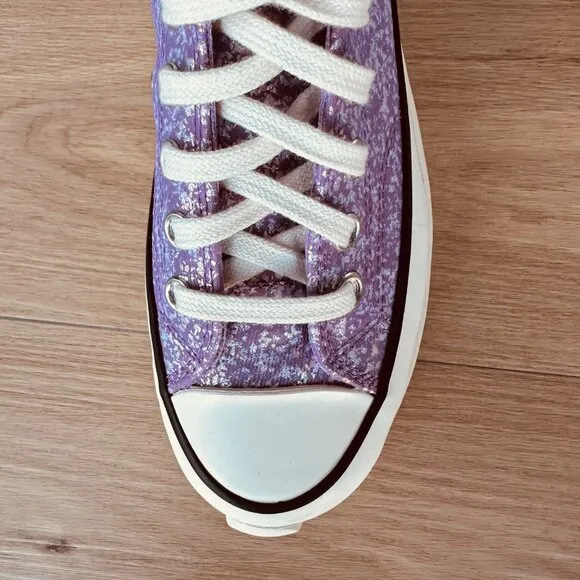 ❤️❤️❤️Converse Run Star Hike Hi Mens Shoes Sz 7 Purple Glitter Platform A10096C
