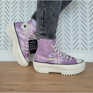 ❤️❤️Converse Run Star Hike Platform Hi Sz 7.5 Women Shoes Purple Glitter A10096C