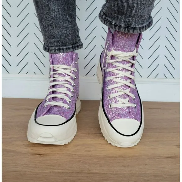 ❤️❤️Converse Run Star Hike Platform Hi Sz 7.5 Women Shoes Purple Glitter A10096C