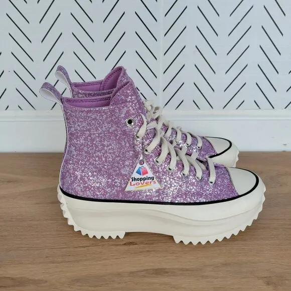 ❤️❤️Converse Run Star Hike Platform Hi Sz 7.5 Women Shoes Purple Glitter A10096C