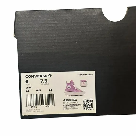 ❤️❤️Converse Run Star Hike Platform Hi Sz 7.5 Women Shoes Purple Glitter A10096C