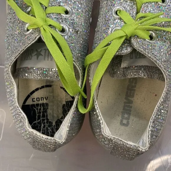 Converse, silver glitter women’s size 9 sneakers