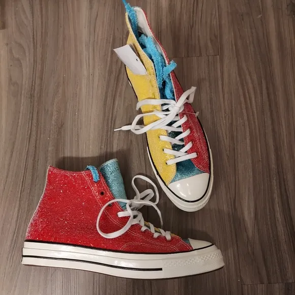 Converse x jw anderson glitter shoes nwt