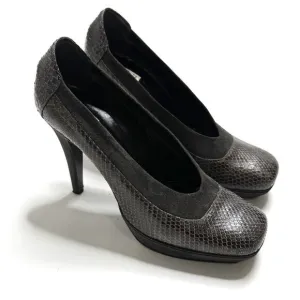 COOP Barneys New York Heels Pumps Snakeskin Shoes US 10 EUR 40 Italian Black