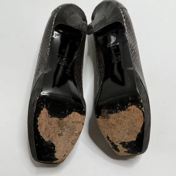 COOP Barneys New York Heels Pumps Snakeskin Shoes US 10 EUR 40 Italian Black