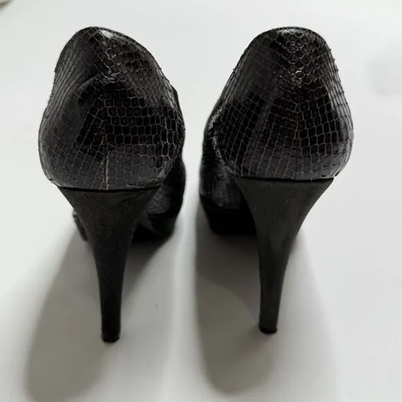 COOP Barneys New York Heels Pumps Snakeskin Shoes US 10 EUR 40 Italian Black