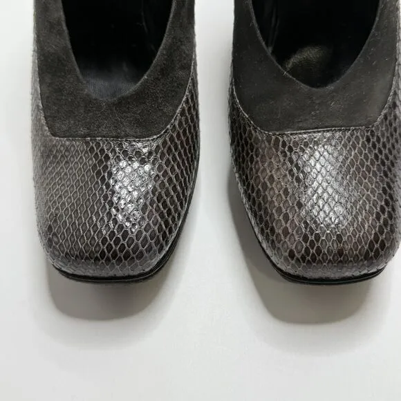 COOP Barneys New York Heels Pumps Snakeskin Shoes US 10 EUR 40 Italian Black