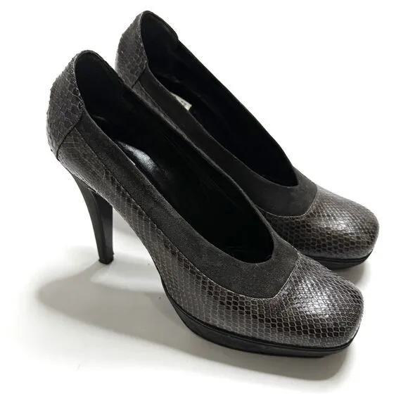 COOP Barneys New York Heels Pumps Snakeskin Shoes US 10 EUR 40 Italian Black
