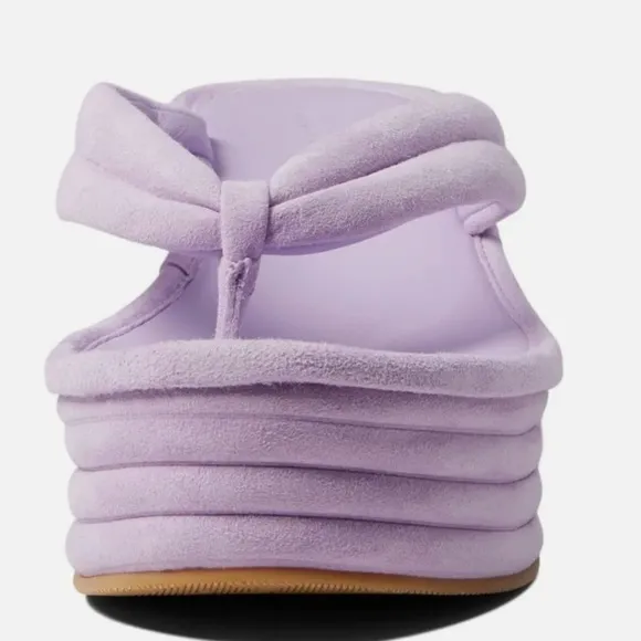 COPY - Veronica Beard Geno Lavender Suede Platform Flip Flop Sandals Lavender W…