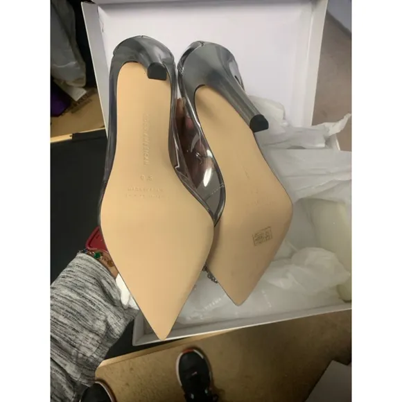 COPY - Womens Good American Heels Size 10.5 Clear Silver