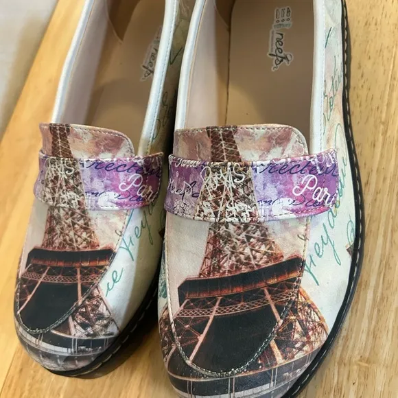 Cream and Brown Parisian Flats with Eiffel Tower Design