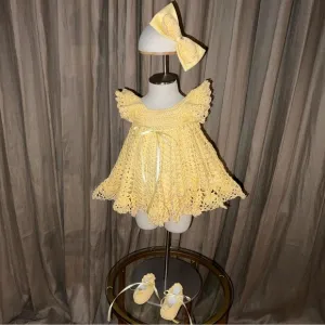 Crochet Baby Dress Set