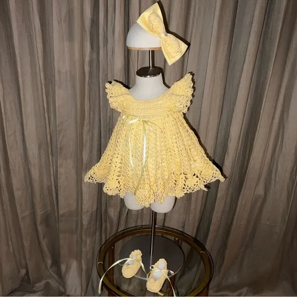 Crochet Baby Dress Set