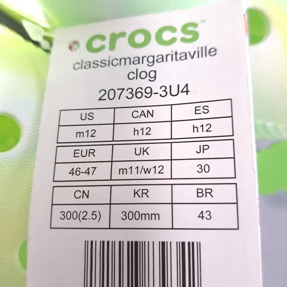 Crocs Margaritaville‎ Men's Sandals Neon Green &amp; Blue Size M12