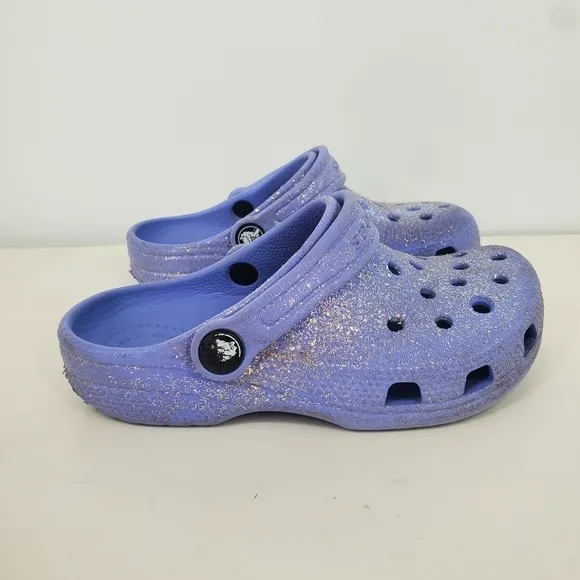 CROCS Toddler Girls Classic Glitter Clogs Size 12C Shoes