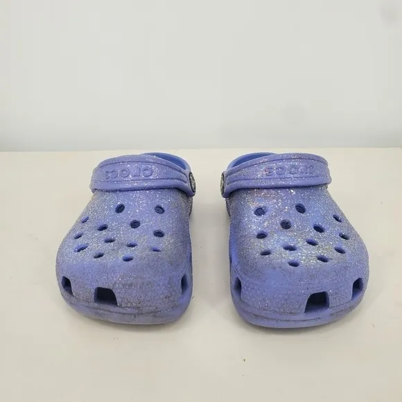 CROCS Toddler Girls Classic Glitter Clogs Size 12C Shoes