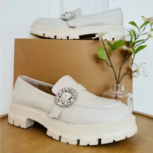 CROWN &amp; IVY ~ Women’s Elegant Slip On Loafers with Crystal Embellishments 7.5