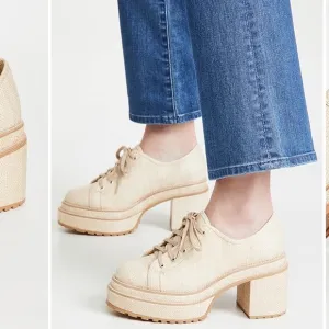Cult Gaia Cream Platform Shoes with Elegant Design