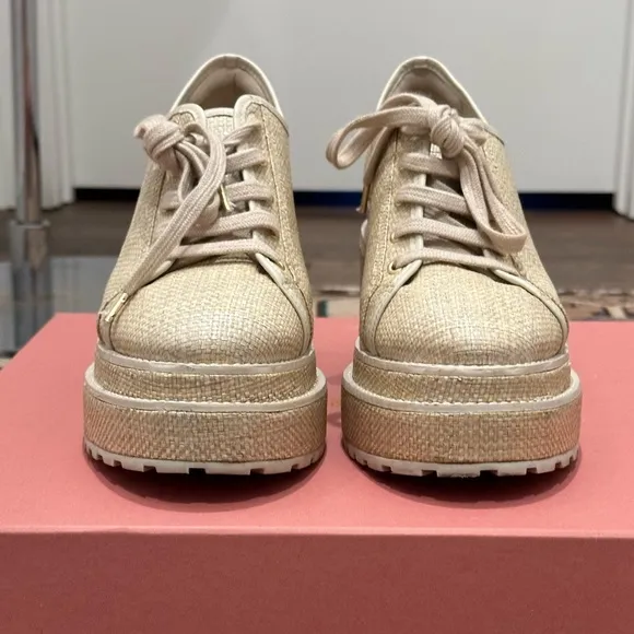 Cult Gaia Cream Platform Shoes with Elegant Design